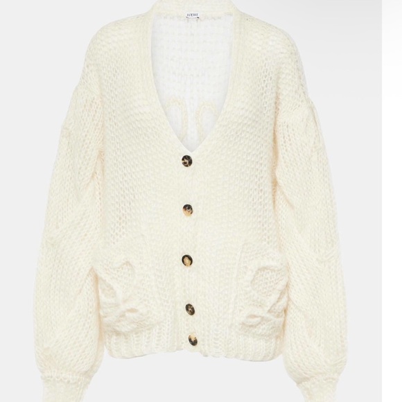 Loewe anagram mohair blend cardigan in size M - Picture 2 of 6